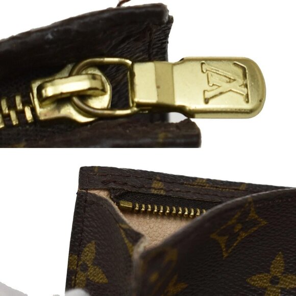 LOUIS VUITTON Logo BUCKET PM Pouch Bag Monogram Leather Brown France 60EF633 - Picture 8 of 13